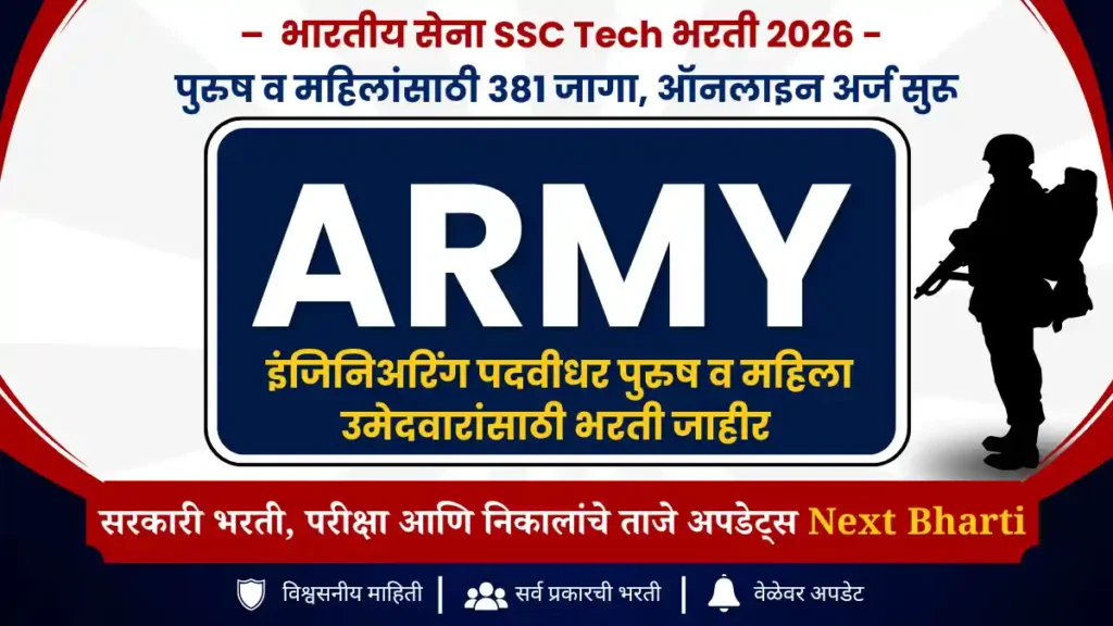 भारतीय सेना SSC Tech भरती 2026