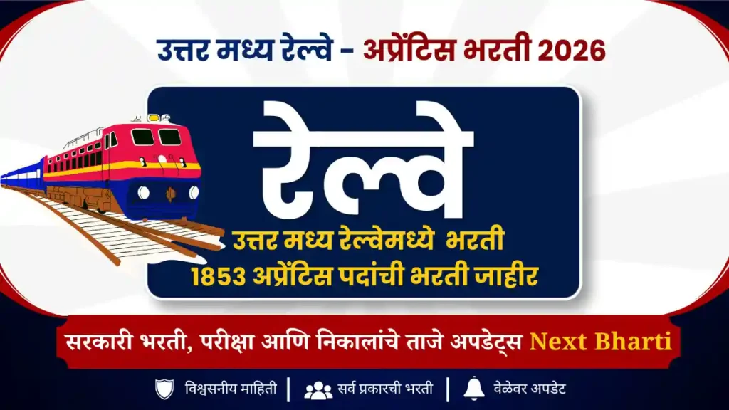 उत्तर मध्य रेल्वे अप्रेंटिस भरती 2026