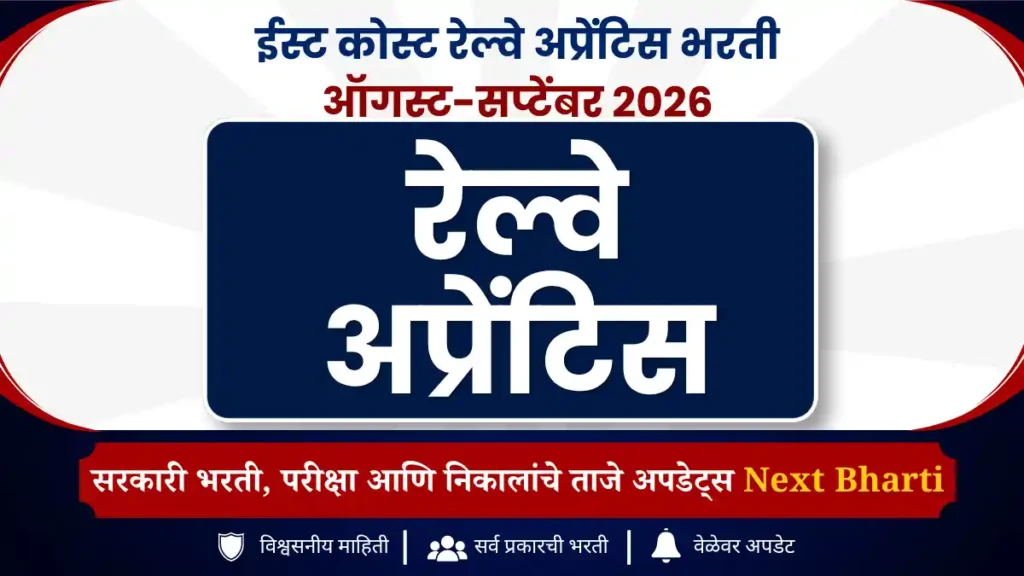 ईस्ट कोस्ट रेल्वे अप्रेंटिस भरती 2026